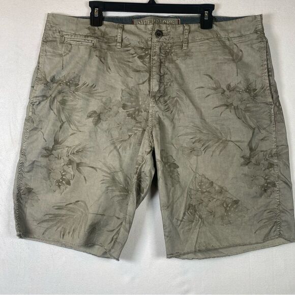 Paperbacks Green Tropical Print Chino Shorts Size 38 - Picture 1 of 11